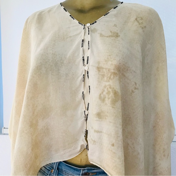 LAURA SIEGEL Handcrafted SLOUCHY Bohemian SILK BLOUSE Medium - Picture 11 of 14